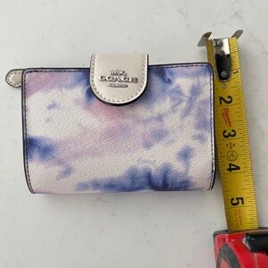 Coach Blue and Pink Tie-Dye Wallet